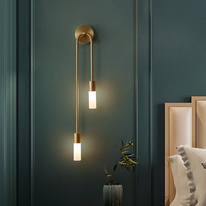 Copper Acrylic Cylinder Ball 1/2/4 Light Wall Sconce Lamp