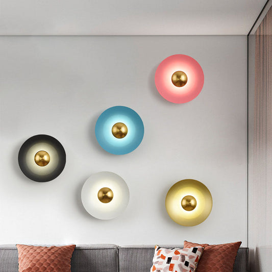 Macaron Flying Saucer Hardware LED Wall Sconce Lamp