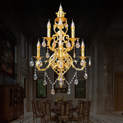 Branch Zinc Alloy Crystal Glass 6-Light Wall Sconce Lamp