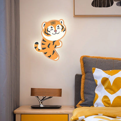 Cartoon Tiger Acrylic Design Iron LED Wall Sconce Lamp