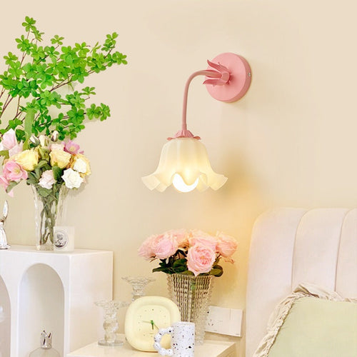 Acrylic Bell Orchid Flower Shade 1-Light Wall Sconce Lamp