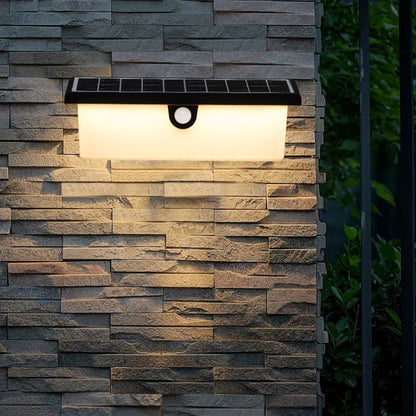 Solar Rectangle PC ABS LED Outdoor Wall Sconce Lamp