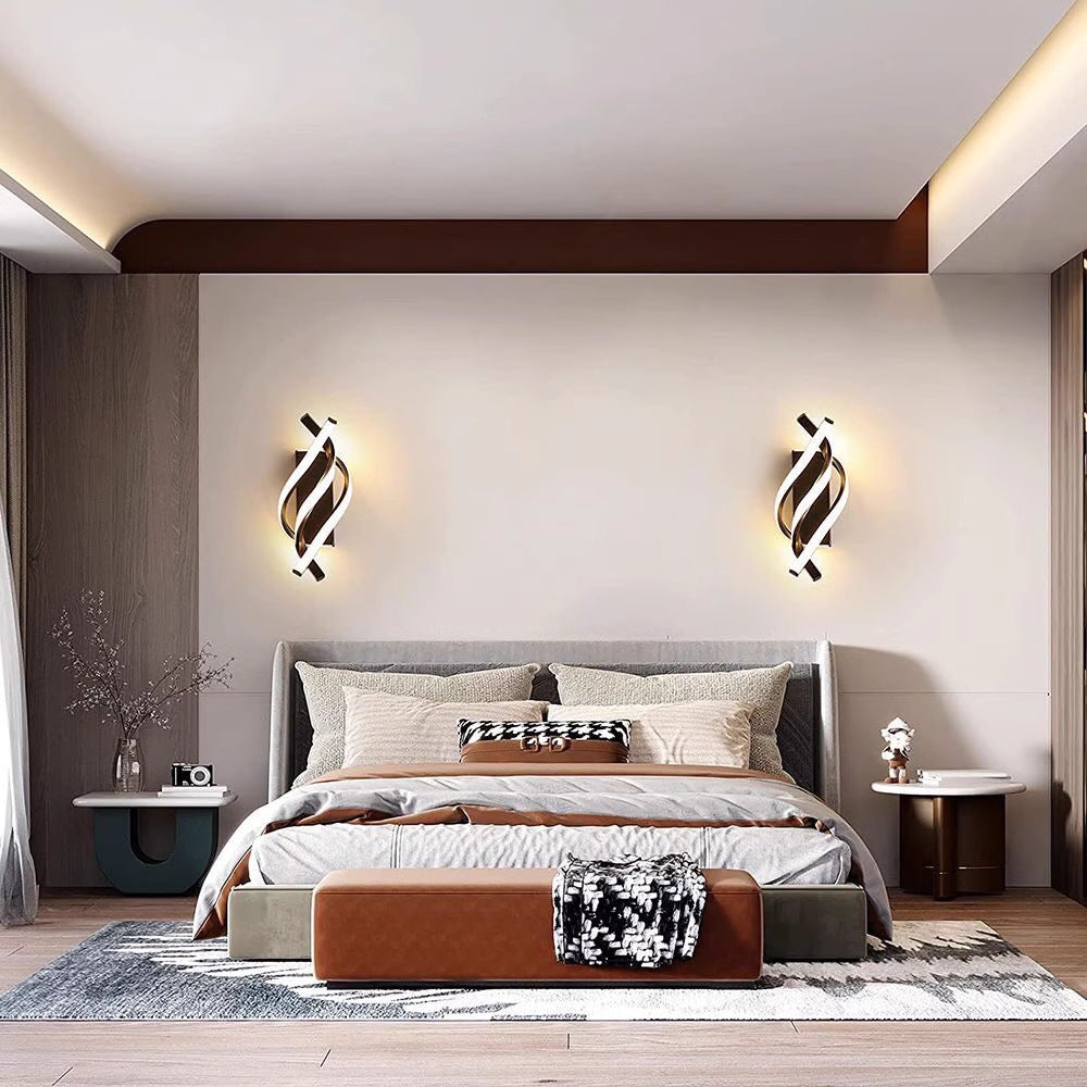 Spiral Line Aluminium Acrylic Silicone LED Wall Sconce Lamp