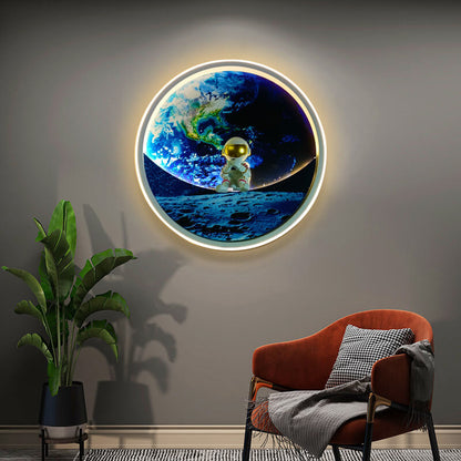 Children's Wrought Iron Imitation Moon LED Wall Sconce Lamp
