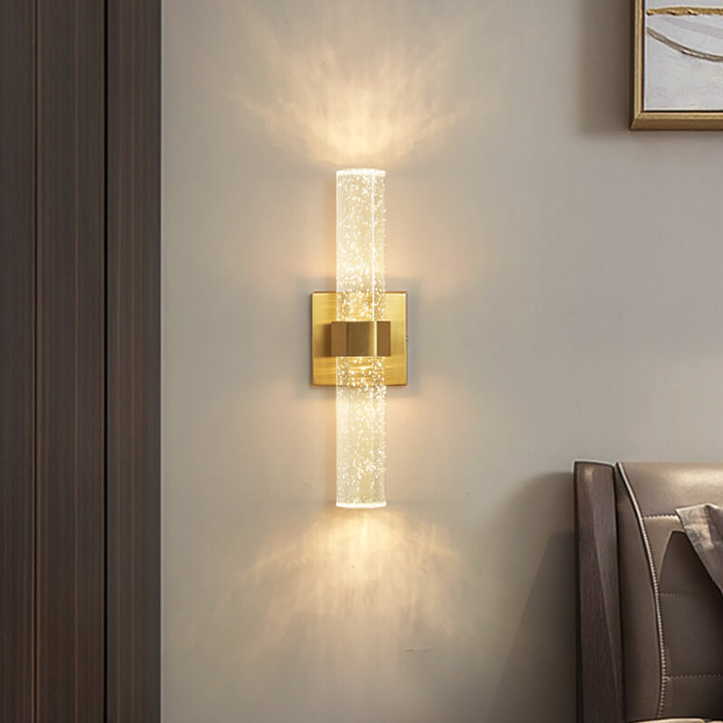 Luxury Cylinder Aluminum Crystal LED Wall Sconce Lamp