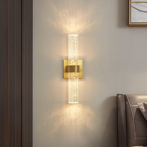 Luxury Cylinder Aluminum Crystal LED Wall Sconce Lamp