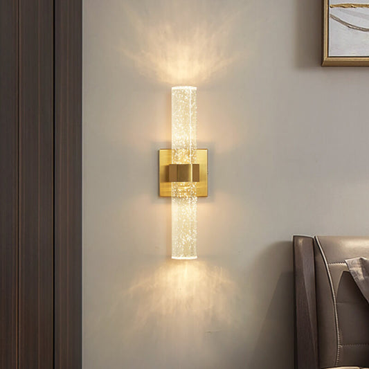 Luxury Cylinder Aluminum Crystal LED Wall Sconce Lamp