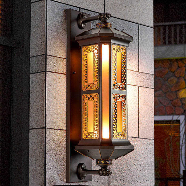 Chinese Aluminum Glass Cylinder 1/2 Light Wall Sconce Lamp