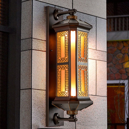 Chinese Aluminum Glass Cylinder 1/2 Light Wall Sconce Lamp