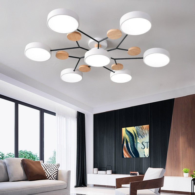 Scandinavian Round Molecule Branch Semi-Flush Light