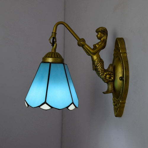 Tiffany Hardware Stained Glass 1-Light Wall Sconce Lamp