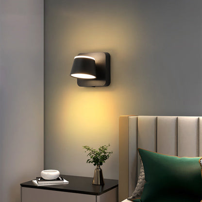 Round Square Base Iron Aluminum PS LED Wall Sconce Lamp