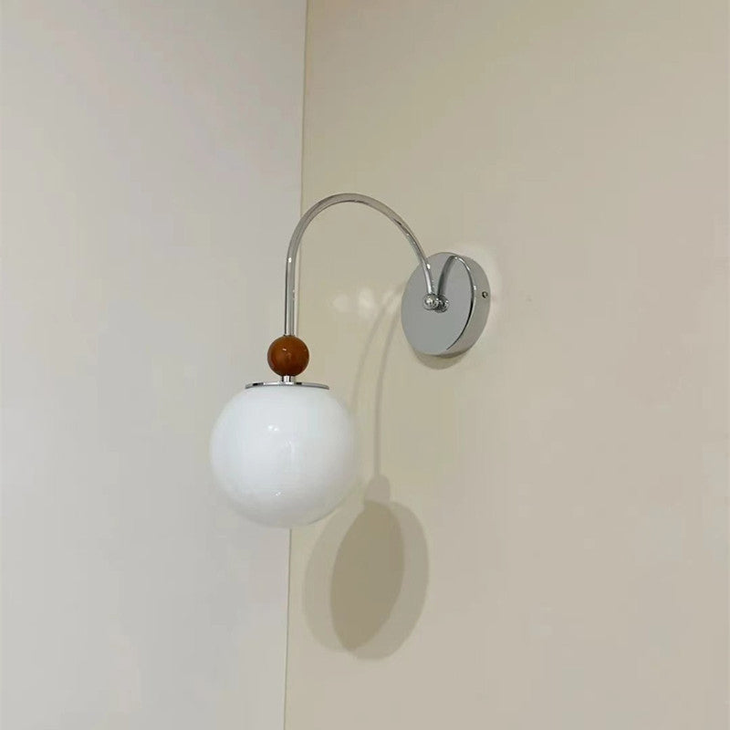 Minimalist Round Ball Iron Glass 1-Light Wall Sconce Lamp