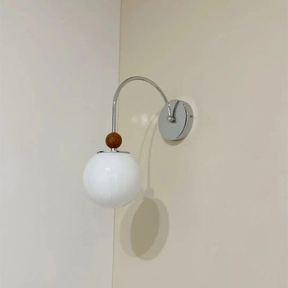 Minimalist Round Ball Iron Glass 1-Light Wall Sconce Lamp