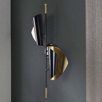 Modern Minimalist Long Leafy Iron 2-Light Wall Sconce Lamp