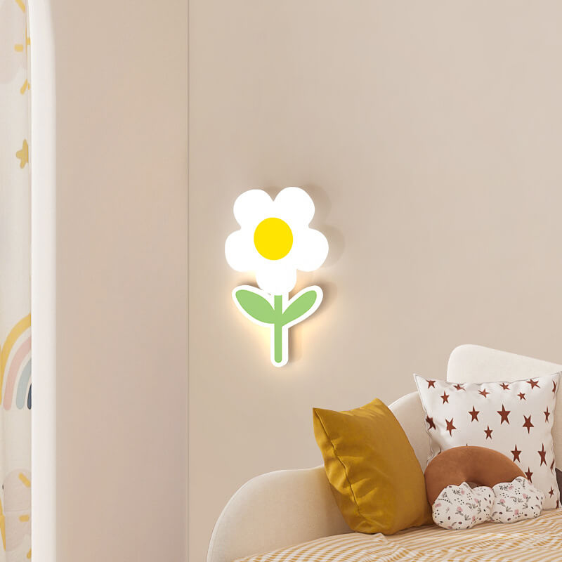 Minimalist Iron Sunflower Acrylic LED Wall Sconce Lamp