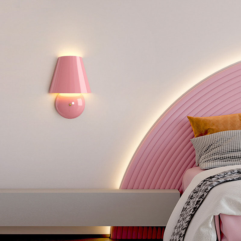 Cream Trapezoidal Round Iron Acrylic LED Wall Sconce Lamp