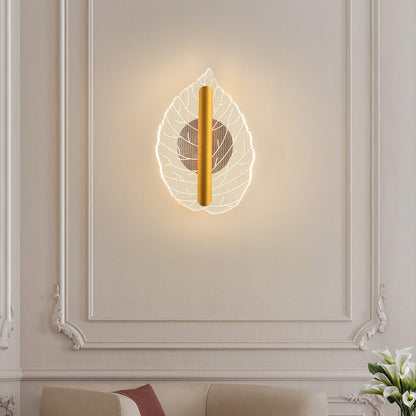 Deco Iron Acrylic Leave Teardrop Shape LED Wall Sconce Lamp