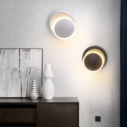Minimalist Round Rotatable Aluminum PC LED Wall Sconce Lamp