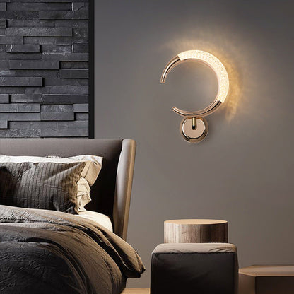 Rose Iron Circle Ring Acrylic Shade LED Wall Sconce Lamp