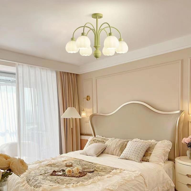 Minimalist Cream Pumpkin Metal Glass 4/6 Light Chandelier