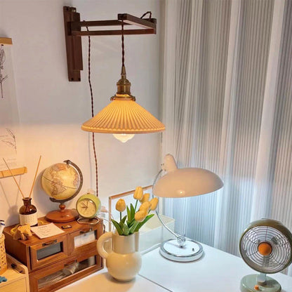 Homestay Ceramic Folding 1-Light Wall Sconce Lamp