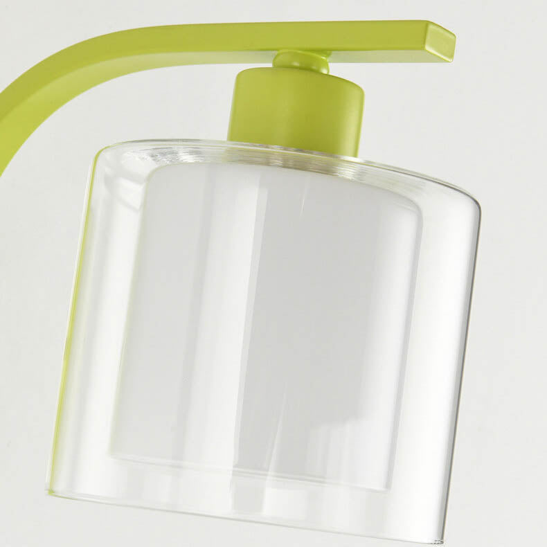 Deco Cylinder Cup Glass Metal 1-Light Wall Sconce Lamp