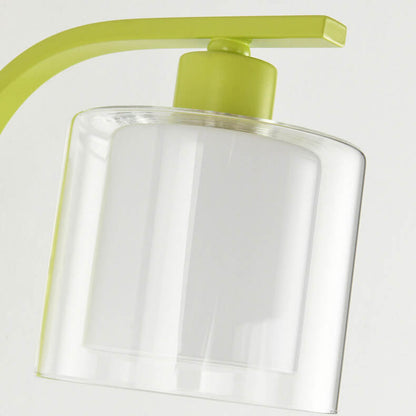 Deco Cylinder Cup Glass Metal 1-Light Wall Sconce Lamp