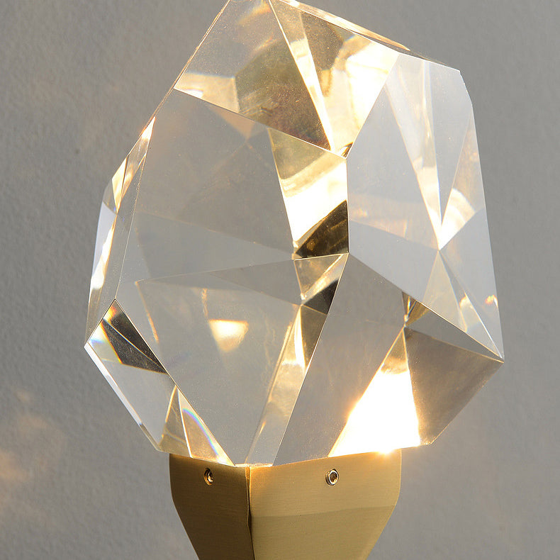 Copper Crystal Irregular Masonry 1-Light Wall Sconce Lamp