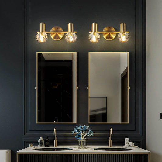 Cylinder Crystal 2/3 Light Vanity Light Wall Sconce Lamp