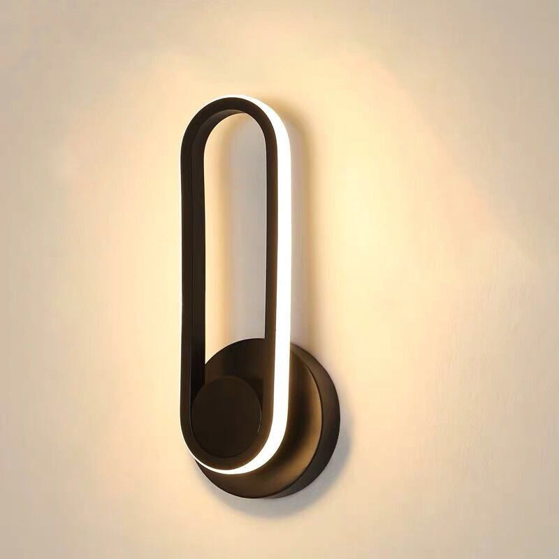 Simplicity Iron Oval Ring Rotatable LED Wall Sconce Lamp