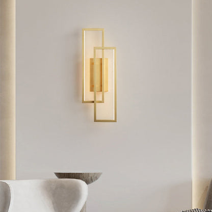 Mid-century Rectangular Geometric LED Wall Sconce Lamp