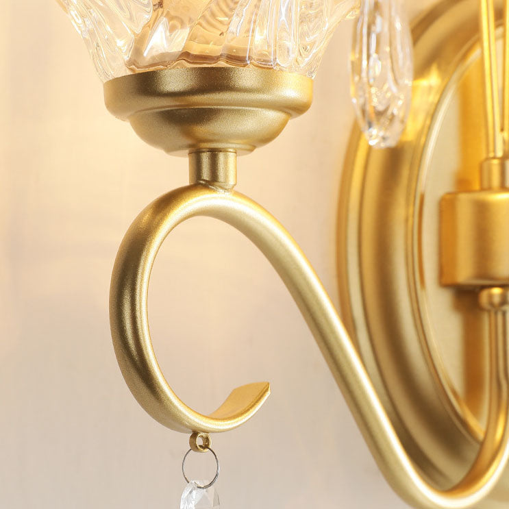 Traditional French Crystal Branch 2-Light Wall Sconce Lamp