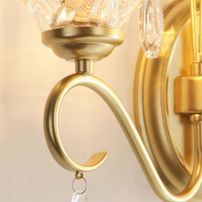 Traditional French Crystal Branch 2-Light Wall Sconce Lamp