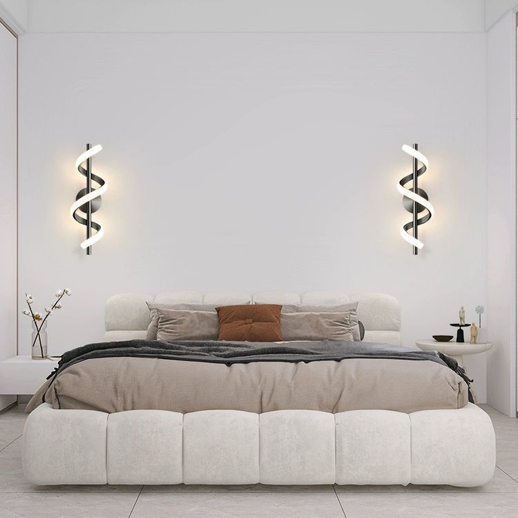 Spiral Hardware Aluminum Silicone LED Wall Sconce Lamp