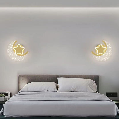 Simplicity Aluminum Acrylic Moon Star LED Wall Sconce Lamp