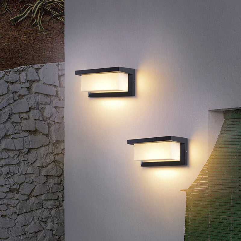Minimalist Solar Rectangle PC LED Outdoor Wall Sconce Lamp