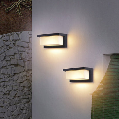 Minimalist Solar Rectangle PC LED Outdoor Wall Sconce Lamp