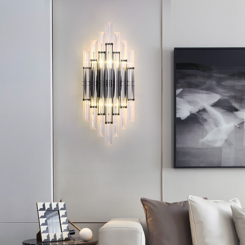 Crystal Column Rechargeable 2-Light Wall Sconce Lamp