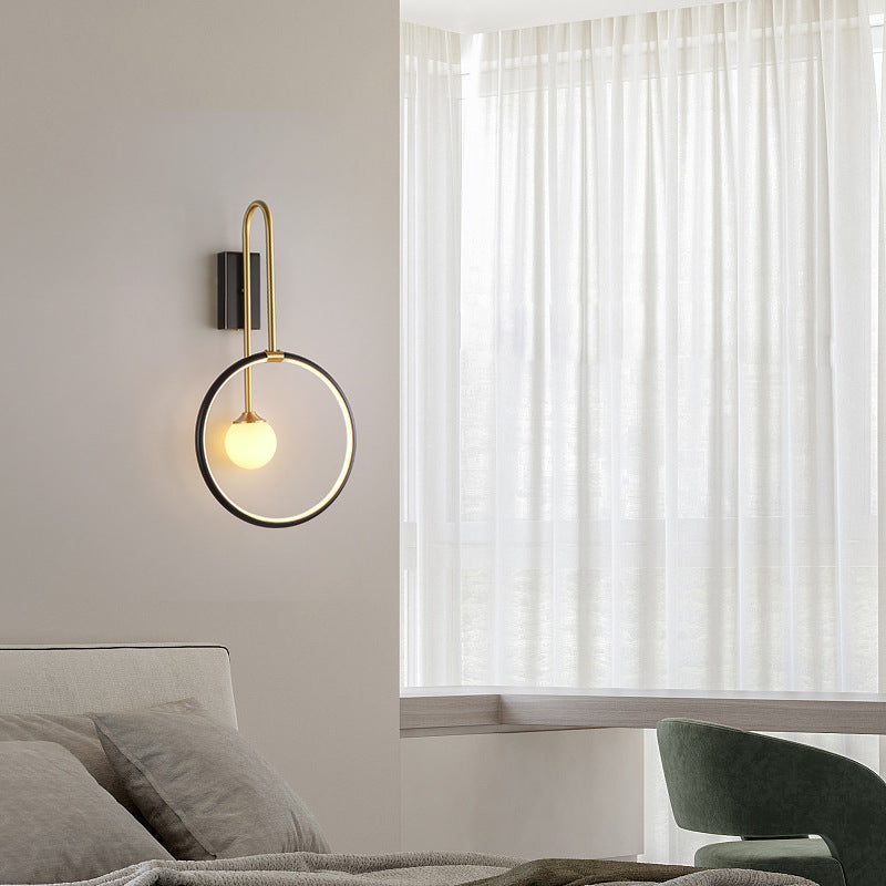 Simplicity Ring Copper Glass 1-Light Wall Sconce Lamp