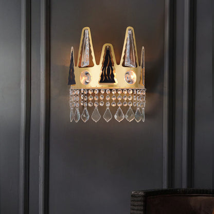 Light Shape Crystal Wrought Iron 1-Light Wall Sconce Lamp