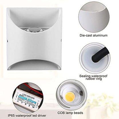 Solid Square Outdoor Waterproof LED Wall Sconce Lamp