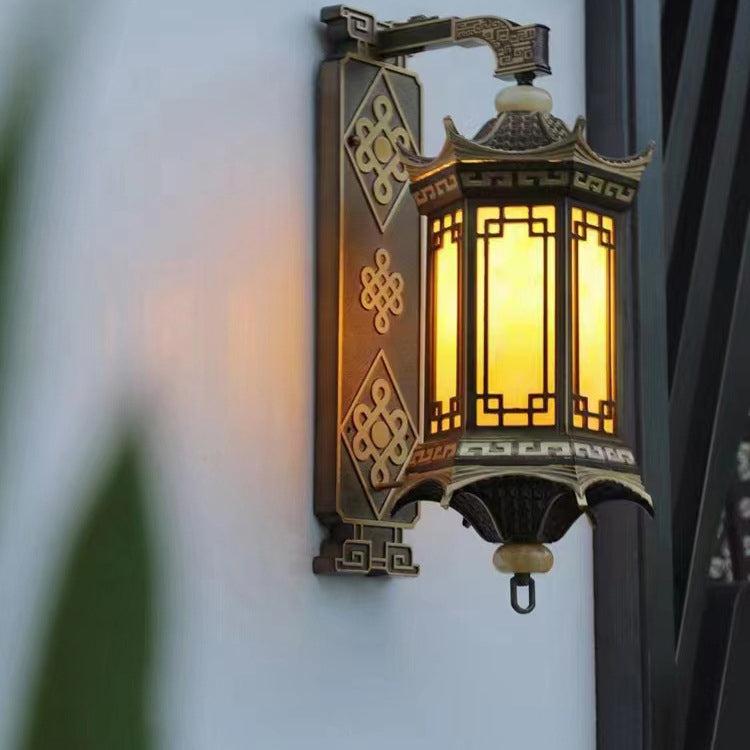 Aluminum Imitation Marble Shade 1-Light Wall Sconce Lamp