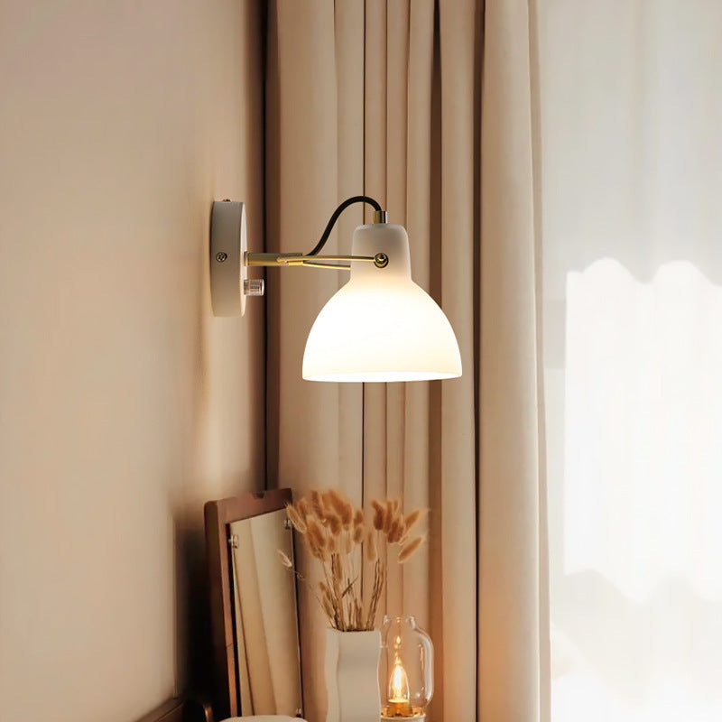 Simplicity Glass Dome Hemispheroid 1-Light Wall Sconce Lamp