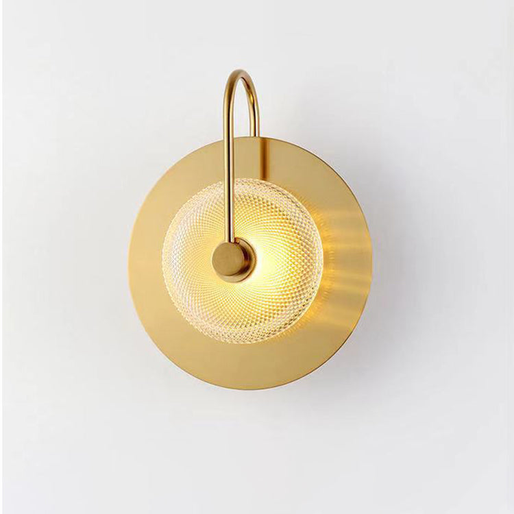 Contemporary Nordic Round Iron Glass LED Wall Sconce Lamp
