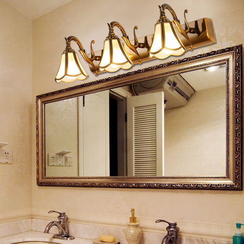 Brass 3-Light Bathroom Vanity Mirror Front Wall Sconce Lamp