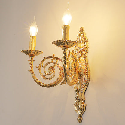 Candelabra Zinc Alloy Fabric 2-Light Wall Sconce Lamp