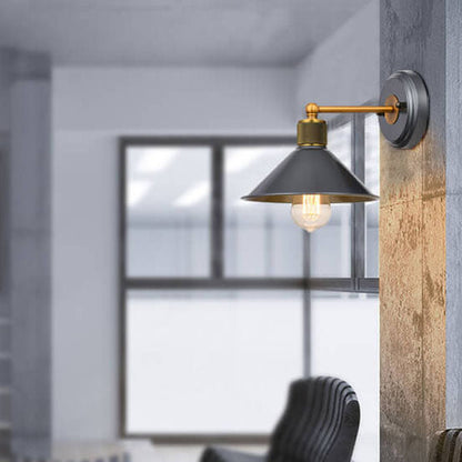 Aluminum Wrought Iron Lampshade 1-Light Wall Sconce Lamp