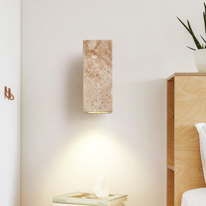 Japanese Wood Cubic Cylinder 1-Light Wall Sconce Lamp