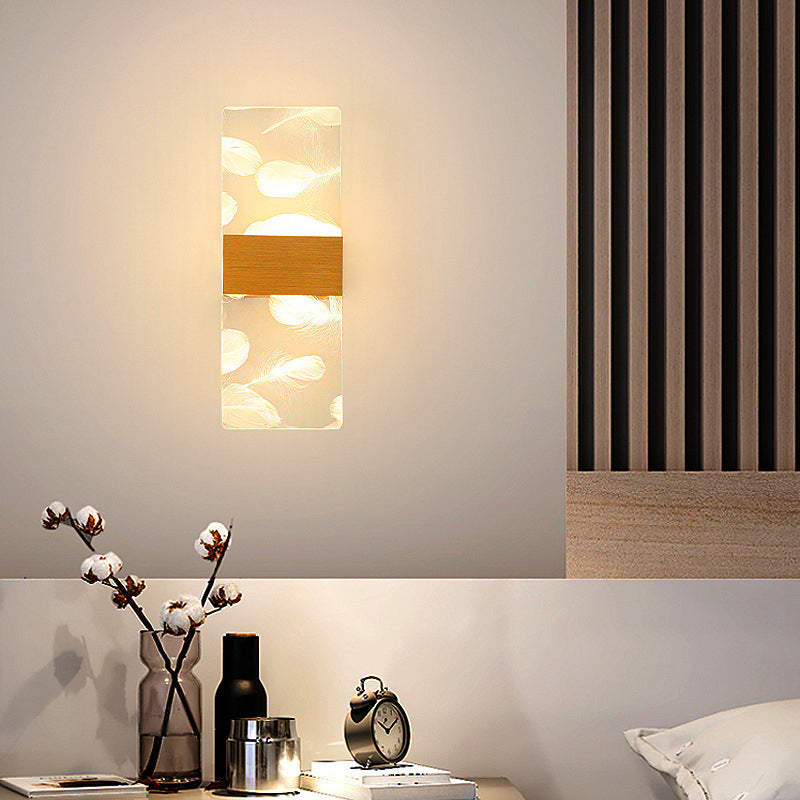 Fan-Shaped Sunflower Dragonfly Decor LED Wall Sconce Lamp